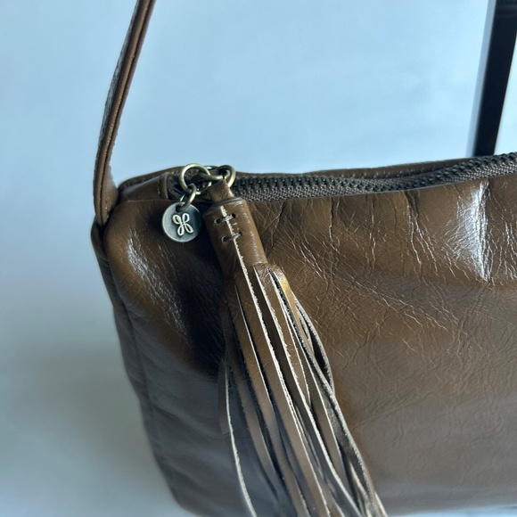 Hobo Brown Khaki Leather Tote Shoulder Bag - Picture 2 of 13